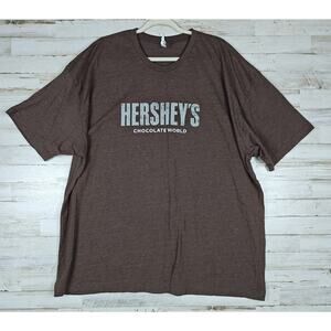 LIVE AND TELL "Hersey's Chocolate World" Men's Graphic T-Shirt Brown Size 3XL